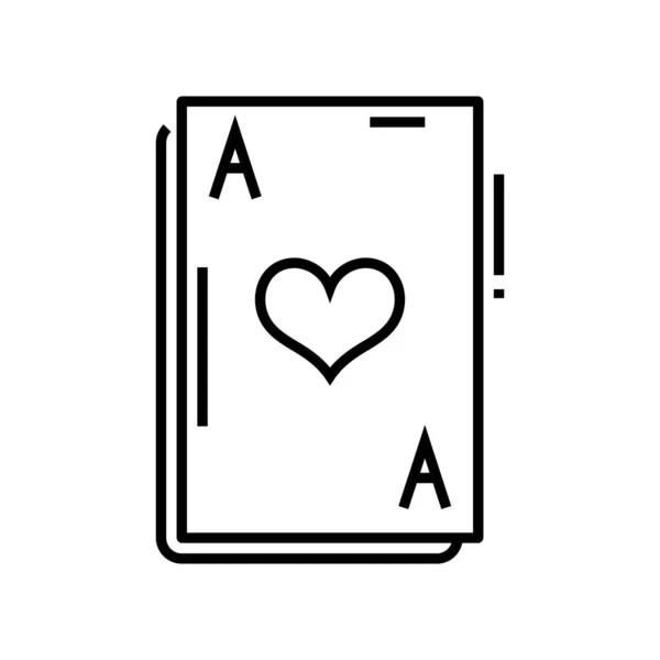 Icono de línea de juego de cartas, signo de concepto, ilustración de vector de contorno, símbolo lineal . — Vector de stock