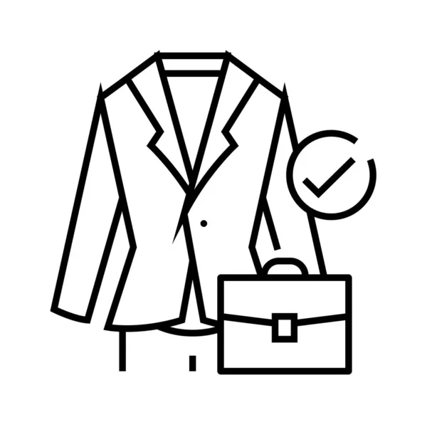 Business suit line icon, concept sign, outline vector illustration, linear symbol. — Stok Vektör