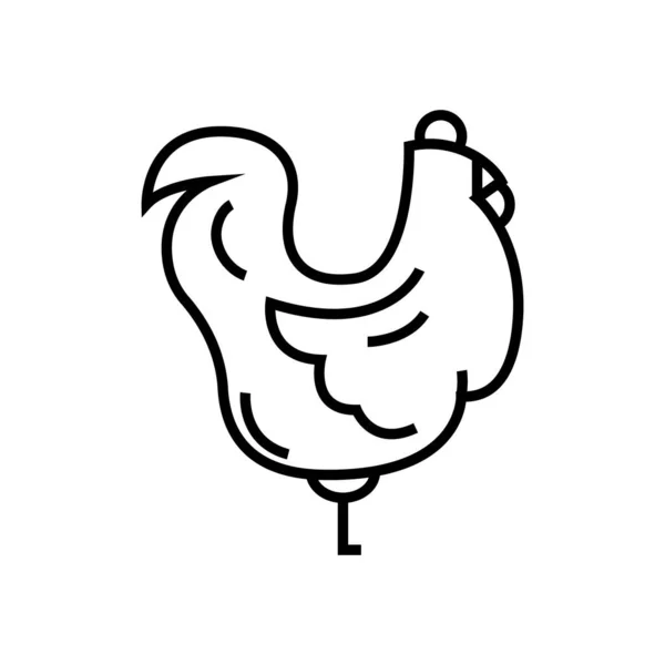 Icono de línea de Chiken, signo de concepto, ilustración de vector de contorno, símbolo lineal . — Vector de stock