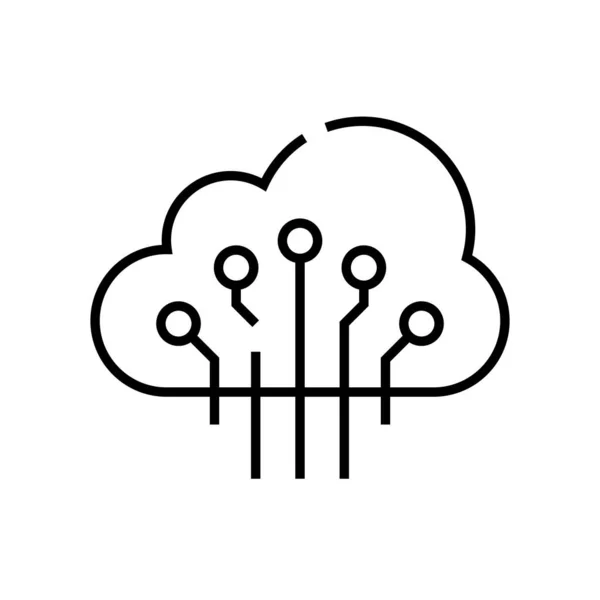 Icône de ligne de service Cloud, signe conceptuel, illustration vectorielle de contour, symbole linéaire . — Image vectorielle