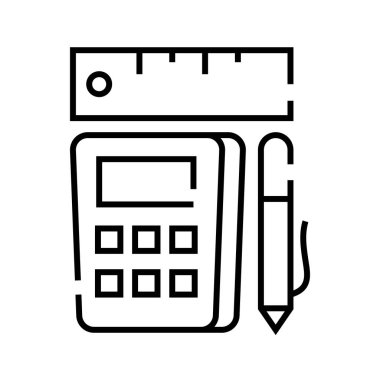 Calculation line icon, concept sign, outline vector illustration, linear symbol.