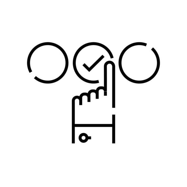 Choice of option line icon, concept sign, outline vector illustration, linear symbol. — Διανυσματικό Αρχείο