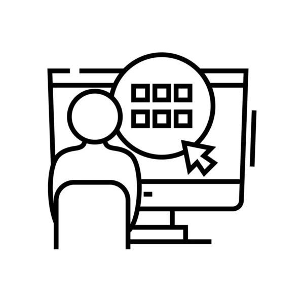 Choosing manager line icon, concept sign, outline vector illustration, linear symbol. — 스톡 벡터