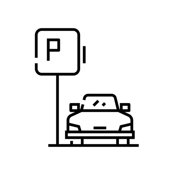 Icono de línea de aparcamiento, signo de concepto, ilustración de vector de contorno, símbolo lineal . — Vector de stock