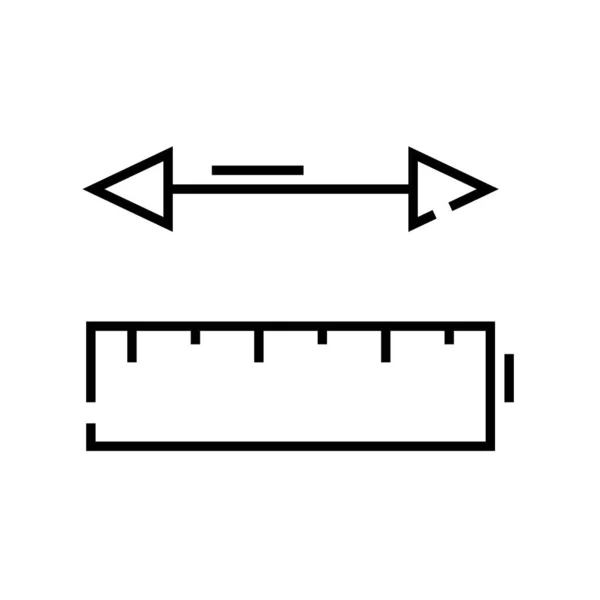 Afmetingen lijn pictogram, concept teken, schets vector illustratie, lineair symbool. — Stockvector