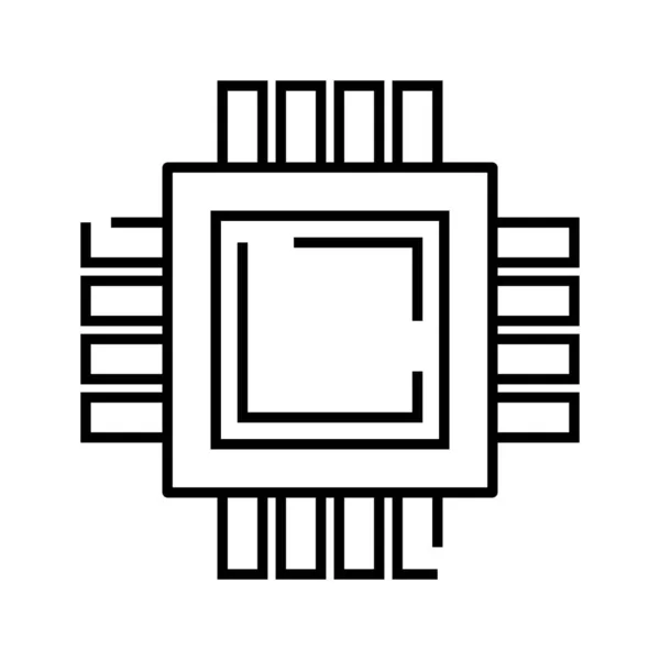 Kern component lijn icoon, concept teken, schema vector illustratie, lineair symbool. — Stockvector