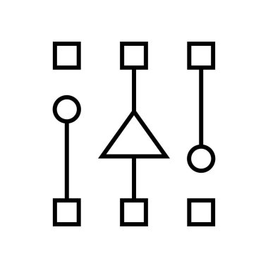 Bağlantı çizgisi simgesi, konsept işareti, ana hatlı vektör çizimi, doğrusal sembol.
