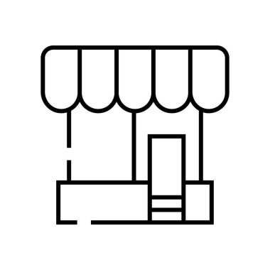 Köşedeki satır simgesi, kavram işareti, dış hat vektör illüstrasyonu, doğrusal sembol.