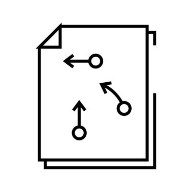Karar algoritma çizgisi simgesi, kavram işareti, taslak vektör çizimi, doğrusal sembol.