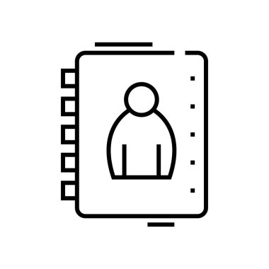 Günlük planlama çizgisi simgesi, kavram işareti, ana hatlı vektör çizimi, doğrusal sembol.