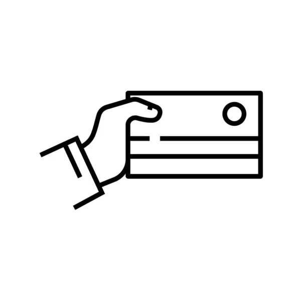 クレジットカードラインアイコン、コンセプトサイン、アウトラインベクトルイラスト、リニアシンボル. — ストックベクタ