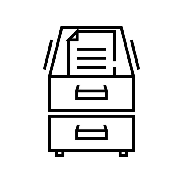 Icono de línea de caso de documento, signo de concepto, ilustración de vector de contorno, símbolo lineal . — Vector de stock