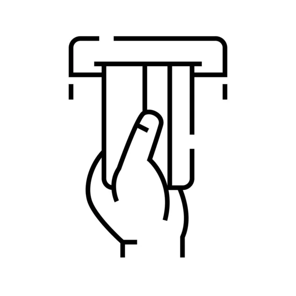 Ícone da linha de pagamento do cartão de crédito, sinal do conceito, ilustração do vetor do esboço, símbolo linear . —  Vetores de Stock