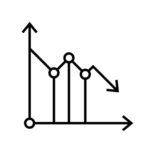 Μειώνοντας το εικονίδιο γραμμής δεδομένων, σύμβολο έννοιας, περίγραμμα διανυσματική απεικόνιση, γραμμικό σύμβολο. — Διανυσματικό Αρχείο