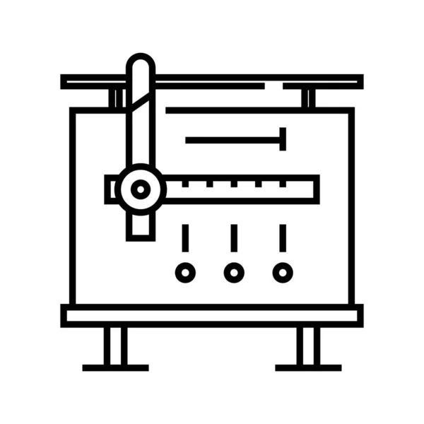 Icône de ligne de bureau de dimension, signe de concept, illustration vectorielle de contour, symbole linéaire . — Image vectorielle