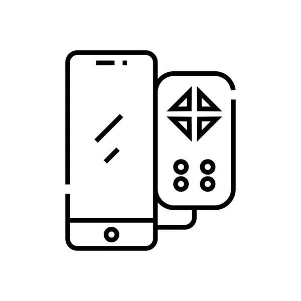 Console joystick lijn icoon, concept teken, schema vector illustratie, lineair symbool. — Stockvector