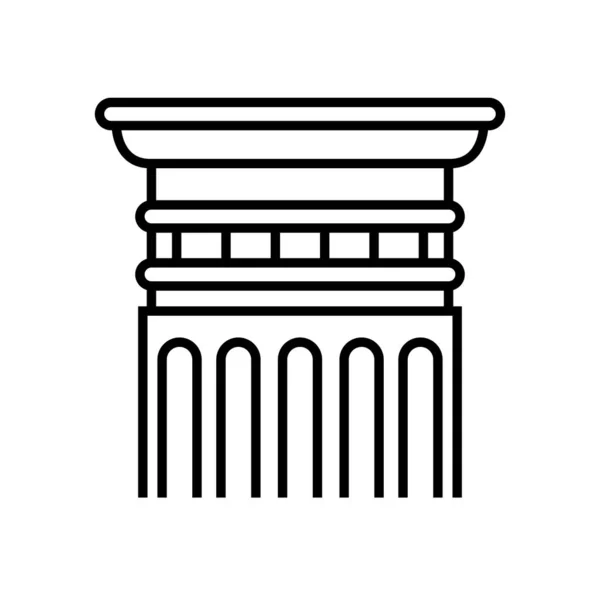 Ícone de linha de ordem dórica, signo conceitual, ilustração vetorial de contorno, símbolo linear . — Vetor de Stock