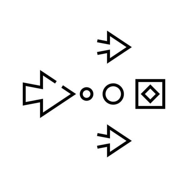 Pictograma liniei de direcții, semnul concept, ilustrația vectorială conturată, simbolul liniar . — Vector de stoc