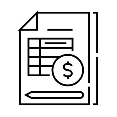 İşlem çizgisi simgesi, konsept işareti, taslak vektör çizimi, doğrusal sembol sayılıyor.