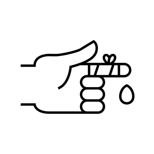 Knippen vinger lijn pictogram, concept teken, omtrek vector illustratie, lineair symbool. — Stockvector