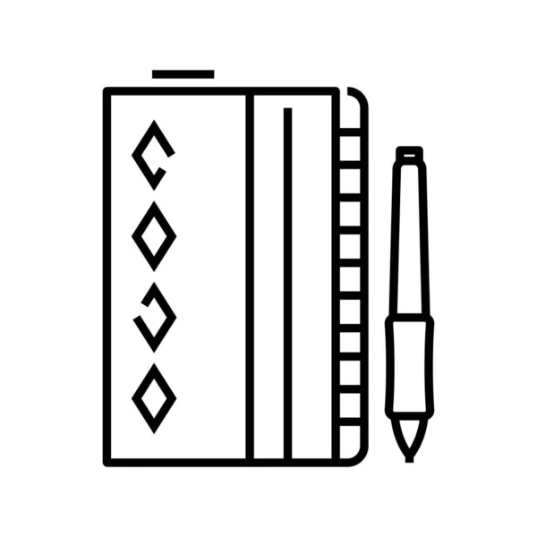 Icono de línea de planificación del diario, signo de concepto, ilustración del vector del contorno, símbolo lineal . — Archivo Imágenes Vectoriales