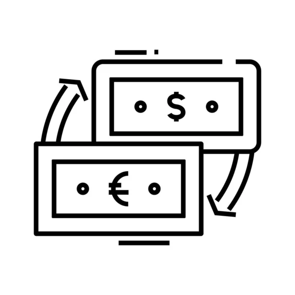 Значок линии обмена валюты, знак концепции, набросок векторной иллюстрации, линейный символ . — стоковый вектор
