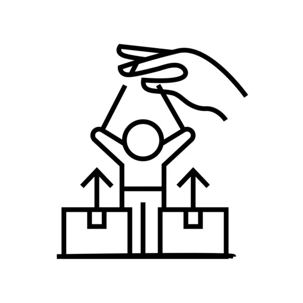 Consumentenmanden lijn pictogram, concept teken, schets vector illustratie, lineair symbool. — Stockvector