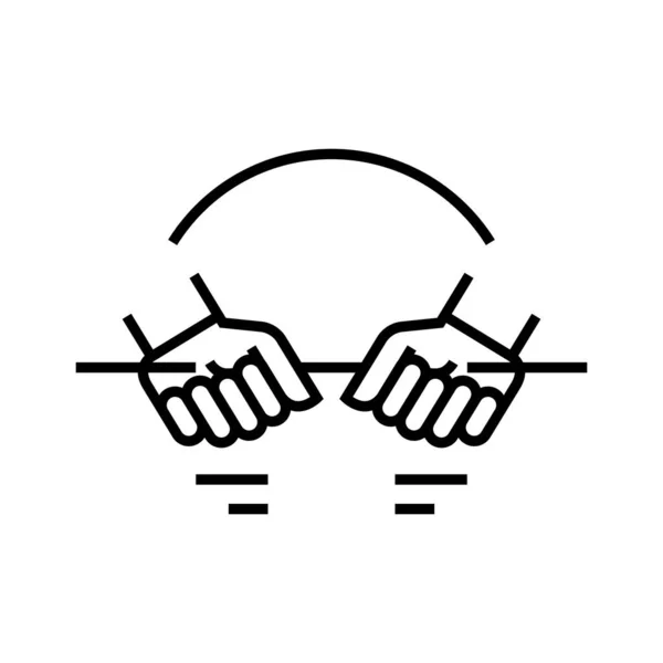 Ícone de linha de esmagamento, sinal de conceito, ilustração do vetor de contorno, símbolo linear . —  Vetores de Stock