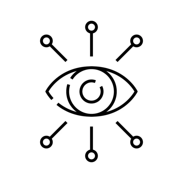 Icône de ligne de détection, signe conceptuel, illustration vectorielle de contour, symbole linéaire . — Image vectorielle
