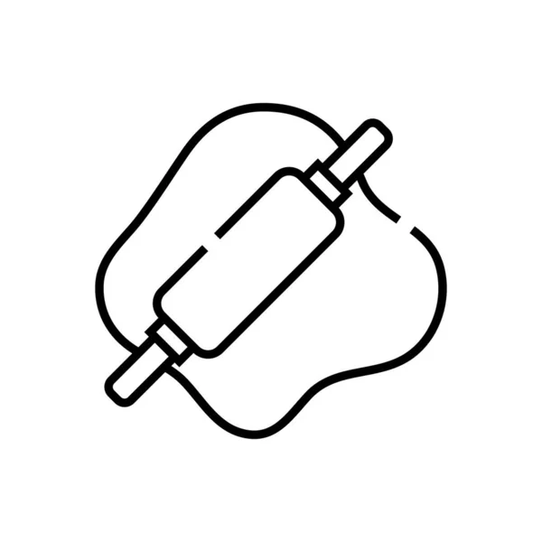 Icône de ligne de pâte, signe conceptuel, illustration vectorielle de contour, symbole linéaire . — Image vectorielle