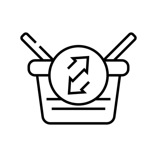 Cesta de consumo icono de línea, signo de concepto, esbozo vector ilustración, símbolo lineal . — Vector de stock