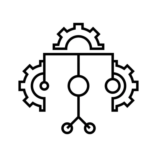 Icona della linea di impostazioni diverse, segno concettuale, illustrazione vettoriale del contorno, simbolo lineare . — Vettoriale Stock