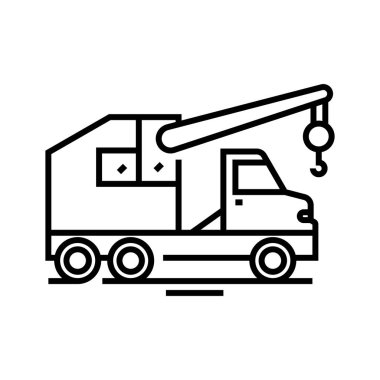 Yıkım teknikleri çizgisi simgesi, kavram işareti, taslak vektör çizimi, doğrusal sembol.