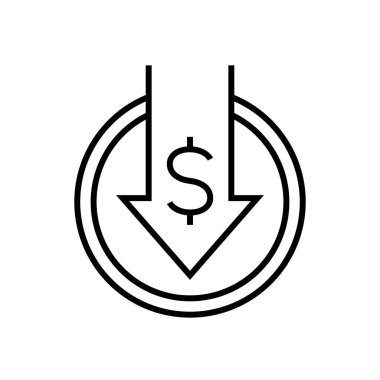 Kâr çizgisi simgesi, konsept işareti, taslak vektör çizimi, doğrusal sembol.