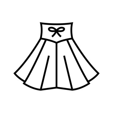 Dancing skirt line icon, concept sign, outline vector illustration, linear symbol.
