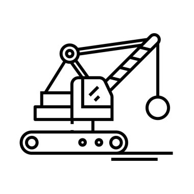 Destroying machine line icon, concept sign, outline vector illustration, linear symbol.