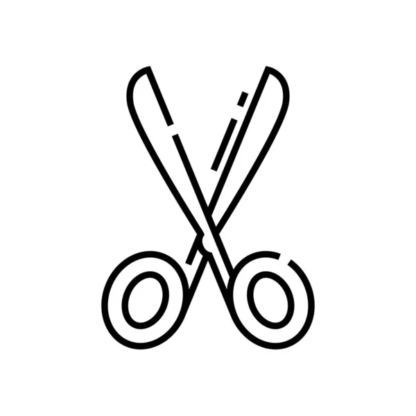 Dress scissors line icon, concept sign, outline vector illustration, linear symbol. — Stok Vektör