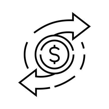 Currency swap line icon, concept sign, outline vector illustration, linear symbol.
