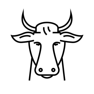 Cow line icon, concept sign, outline vector illustration, linear symbol.