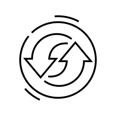 Cyclic process line icon, concept sign, outline vector illustration, linear symbol.