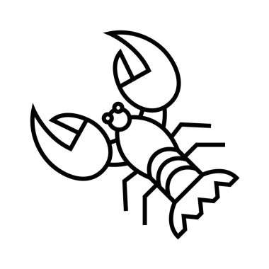 Crayfish line icon, concept sign, outline vector illustration, linear symbol.