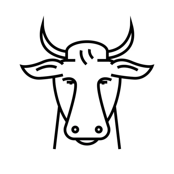 Ícone de linha de vaca, signo de conceito, ilustração vetorial de contorno, símbolo linear . —  Vetores de Stock
