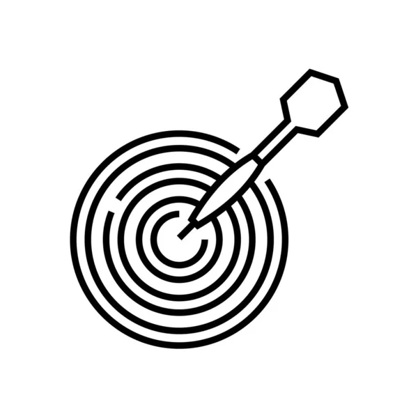 Darts game line icon, concept sign, outline vector illustration, linear symbol. — Stockový vektor