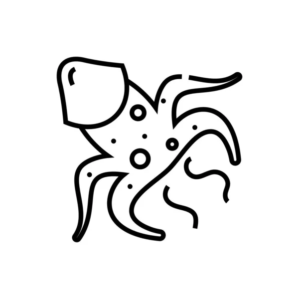 Icono de línea de cangrejo, signo de concepto, ilustración de vector de contorno, símbolo lineal . — Vector de stock