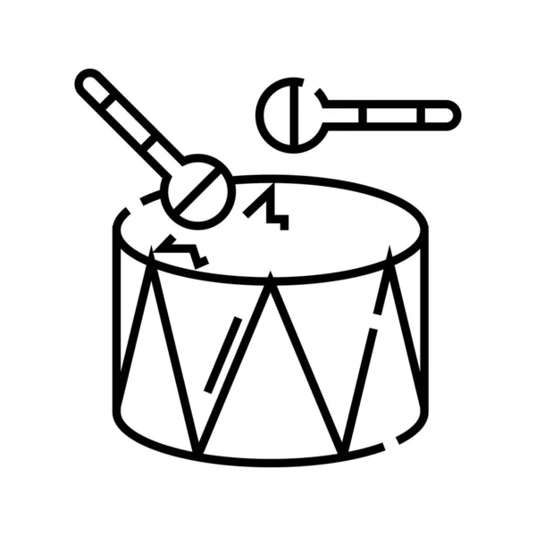 Ref-line drums, concept sign, outline vector illustration, linear symbol . — стоковый вектор