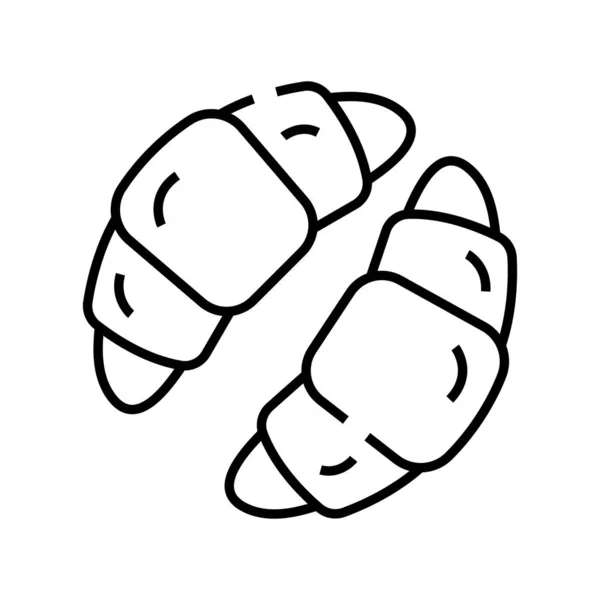 Icône de ligne de croissants, signe de concept, illustration vectorielle de contour, symbole linéaire . — Image vectorielle