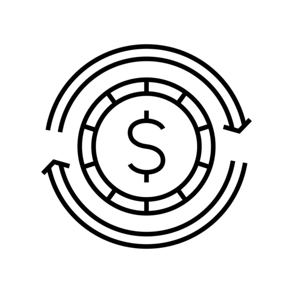 Currency data line icon, concept sign, outline vector illustration, linear symbol. — Stok Vektör