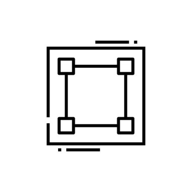 Oyun alanı çizgisi simgesi, kavram işareti, taslak vektör çizimi, doğrusal sembol.
