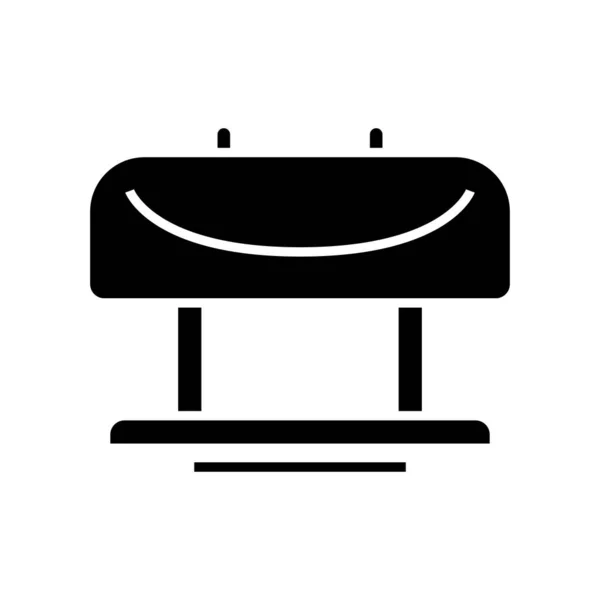 Friidrott utrustning svart ikon, begrepp illustration, vektor platt symbol, glyf tecken. — Stock vektor