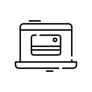 E-para çizgisi simgesi, kavram işareti, taslak vektör çizimi, doğrusal sembol.